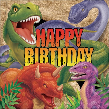 Dinosaur Birthday Napkins, 6.5, 192PK